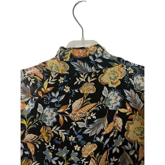 Lucky Brand Floral Long Sleeve Maxi Dress Size Large V Neck Boho - Picture 3 of 5